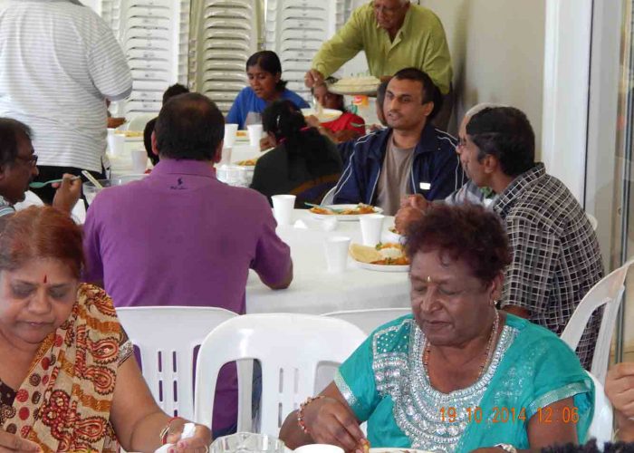 Families enjoying lunch at Diwali function